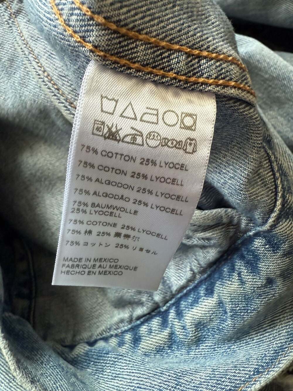 ABLE The Merly Distressed Denim Jacket Washable Blue Size Small - Picture 8 of 8